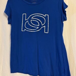 BEBE Womens Logo Tee Size XL Blue T-Shirt Crew Neck Short Sleeve New